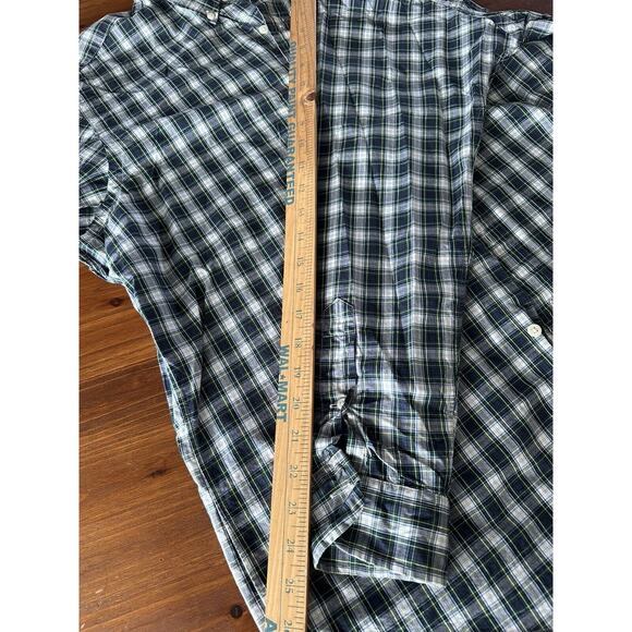 Ralph Lauren Classic Fit, Button Up LRG Blue w/Green Plaid Navy Pony Long Sleeve - Picture 9 of 11